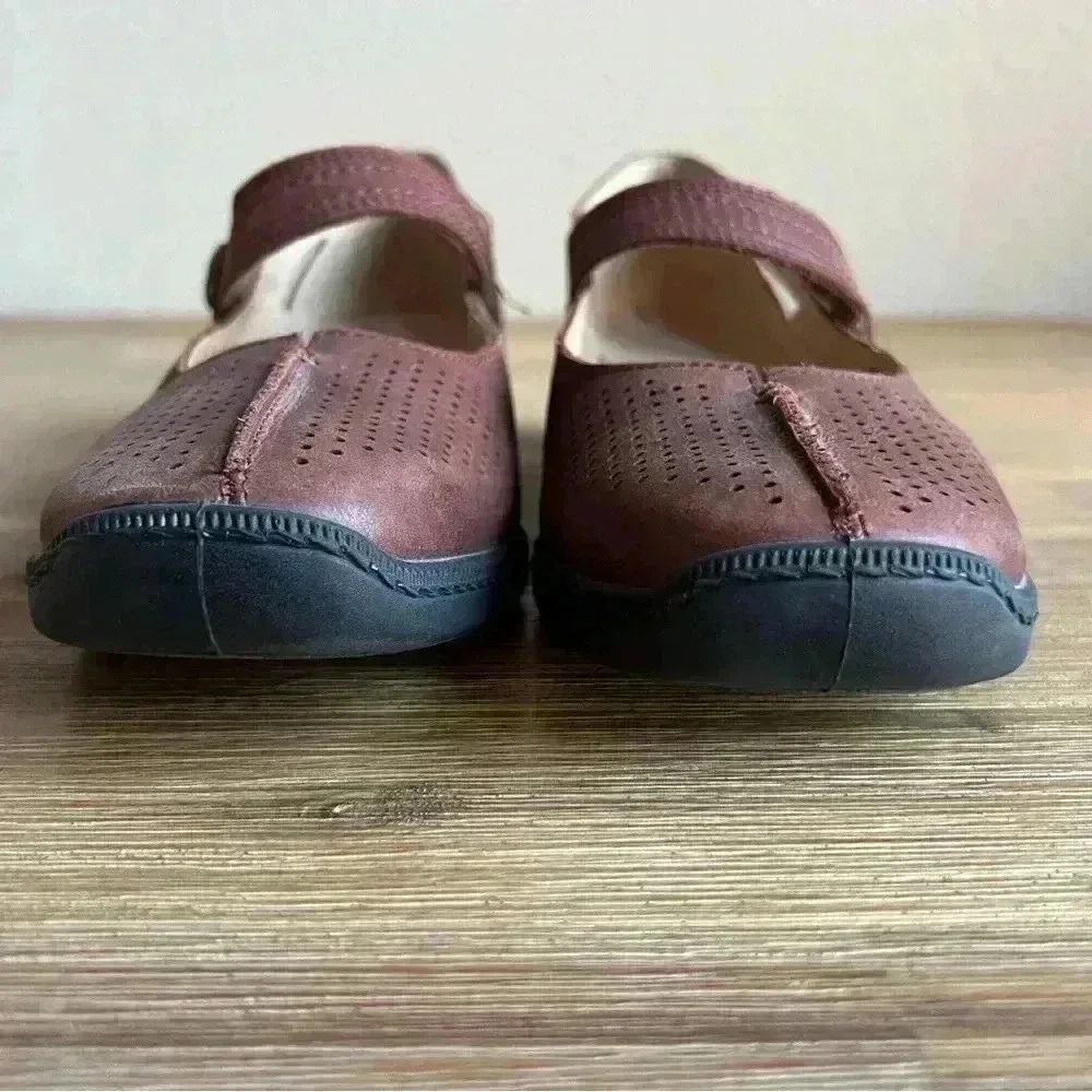 Hotter Mary Jane Shoes Brown Womens 8.5 Leather Comfort Classic Sophisticated